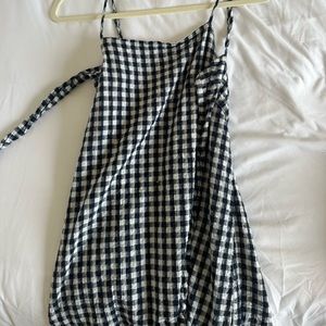 American Eagle Navy Gingham Mini Dress